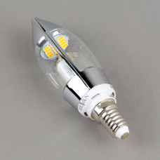 E14-5W-3000K-Q68 Лампа LED (Свеча хром)